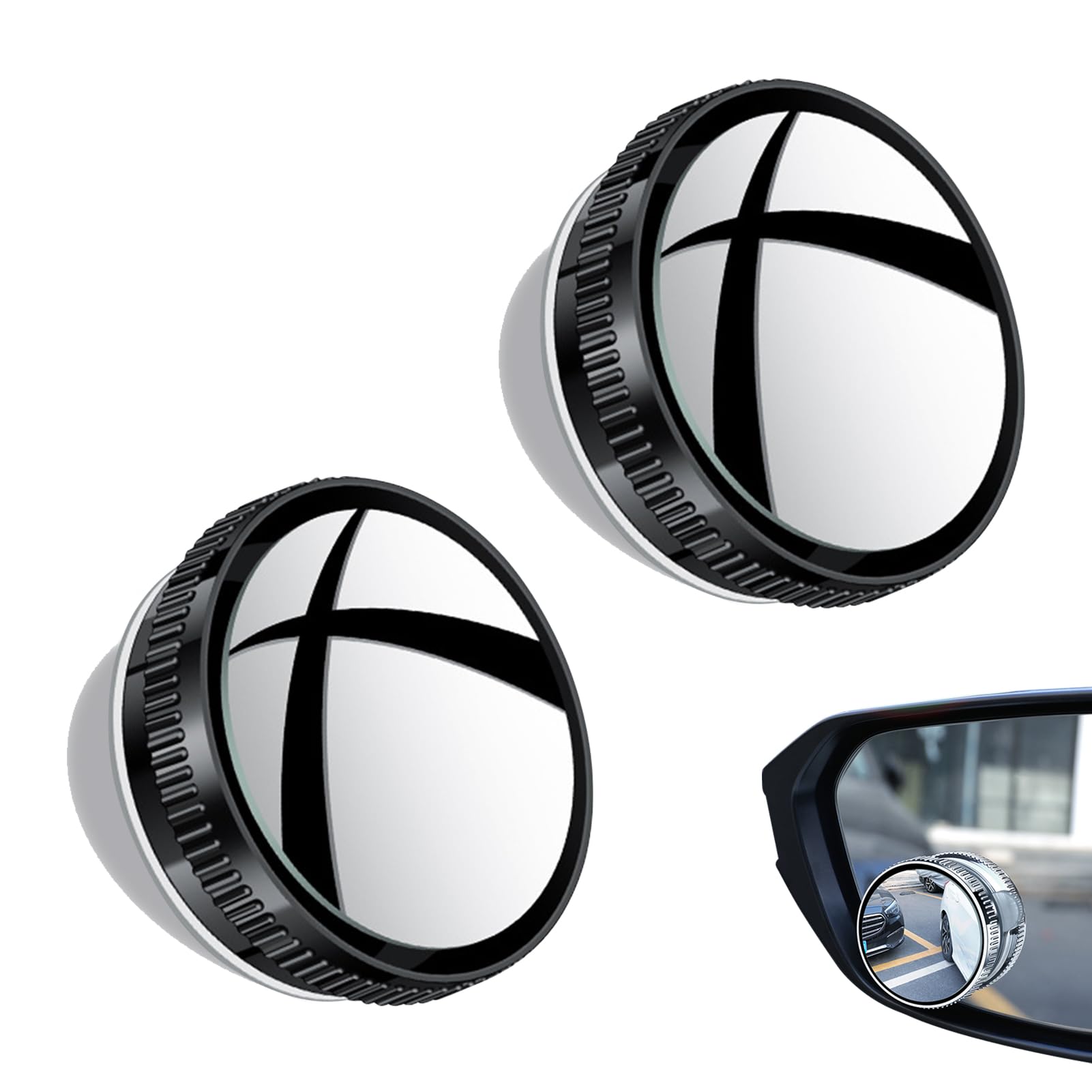 Jenshhch Toter Winkel Spiegel Auto Schwarz 360° Adjustable HD Glass ABS Sicherheitsspiegel mit Saugnapf für SUV LKW Transporter Universal Allwetter Auto Zubehör (C) von Jenshhch