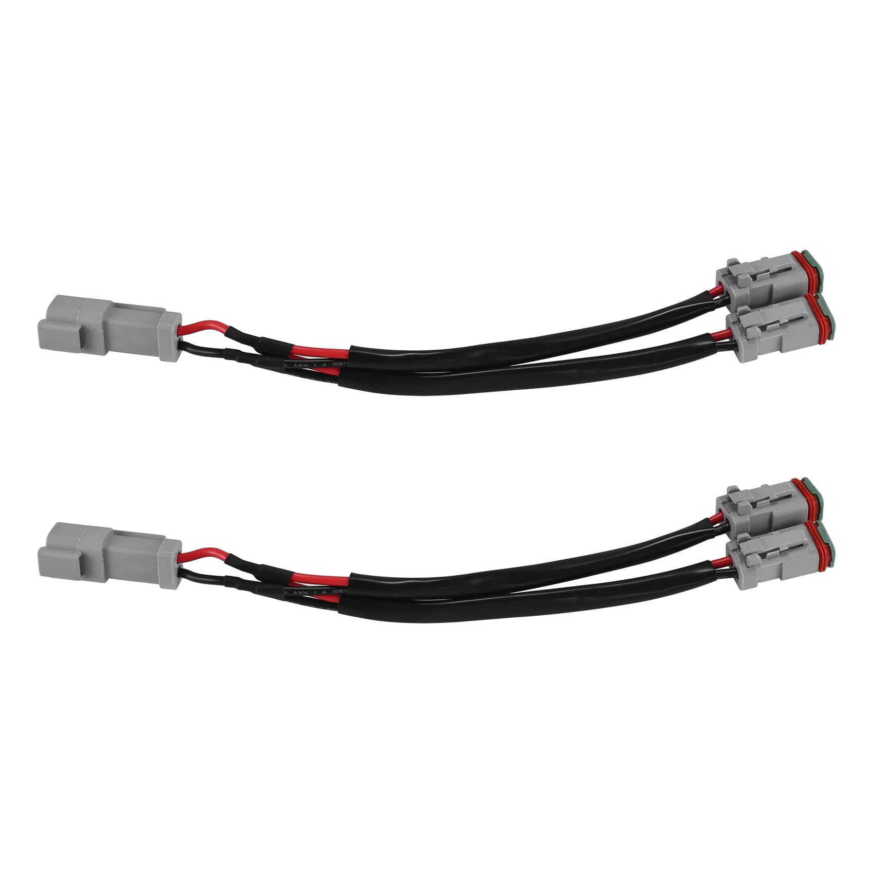 Jevina Y Typ Kabel Deutsch DT DTP 2 Pin Buchsen Adapter für LED Pod Arbeits Scheinwerfer NachrüStungs Stecker Kabelbaum von Jevina