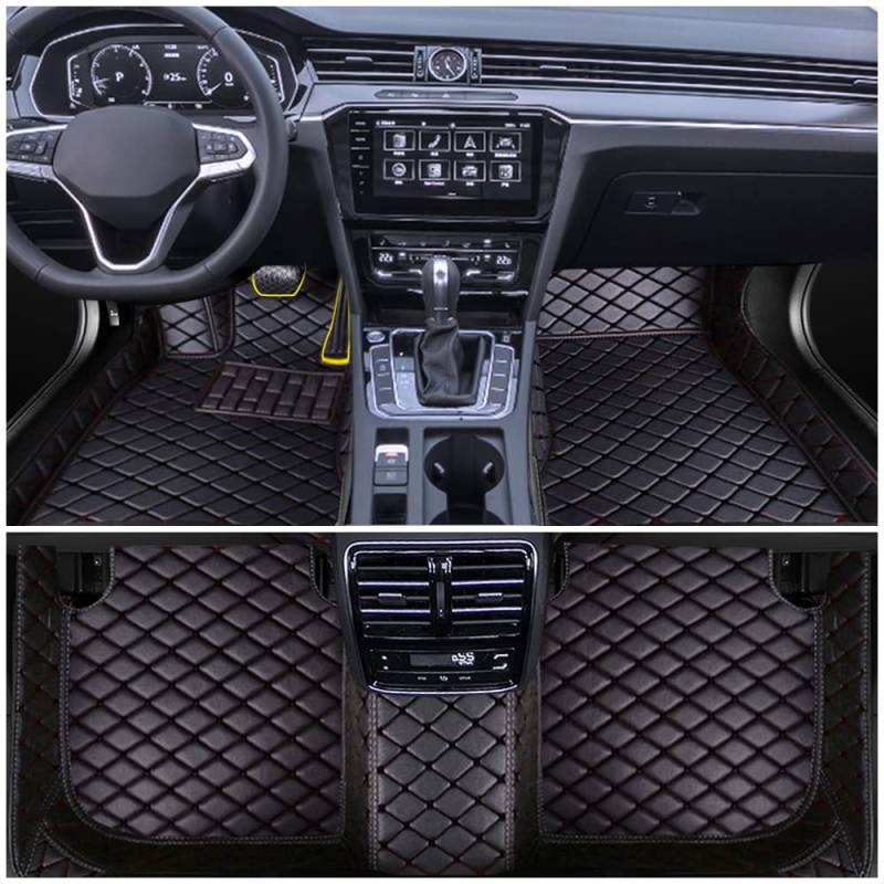 Auto Fußmatten Set für M5 F10 2011-2017 Leder Automatte wasserdichte FussMatten Rutsch Allwetter-Matten Schwarz von Jialuode