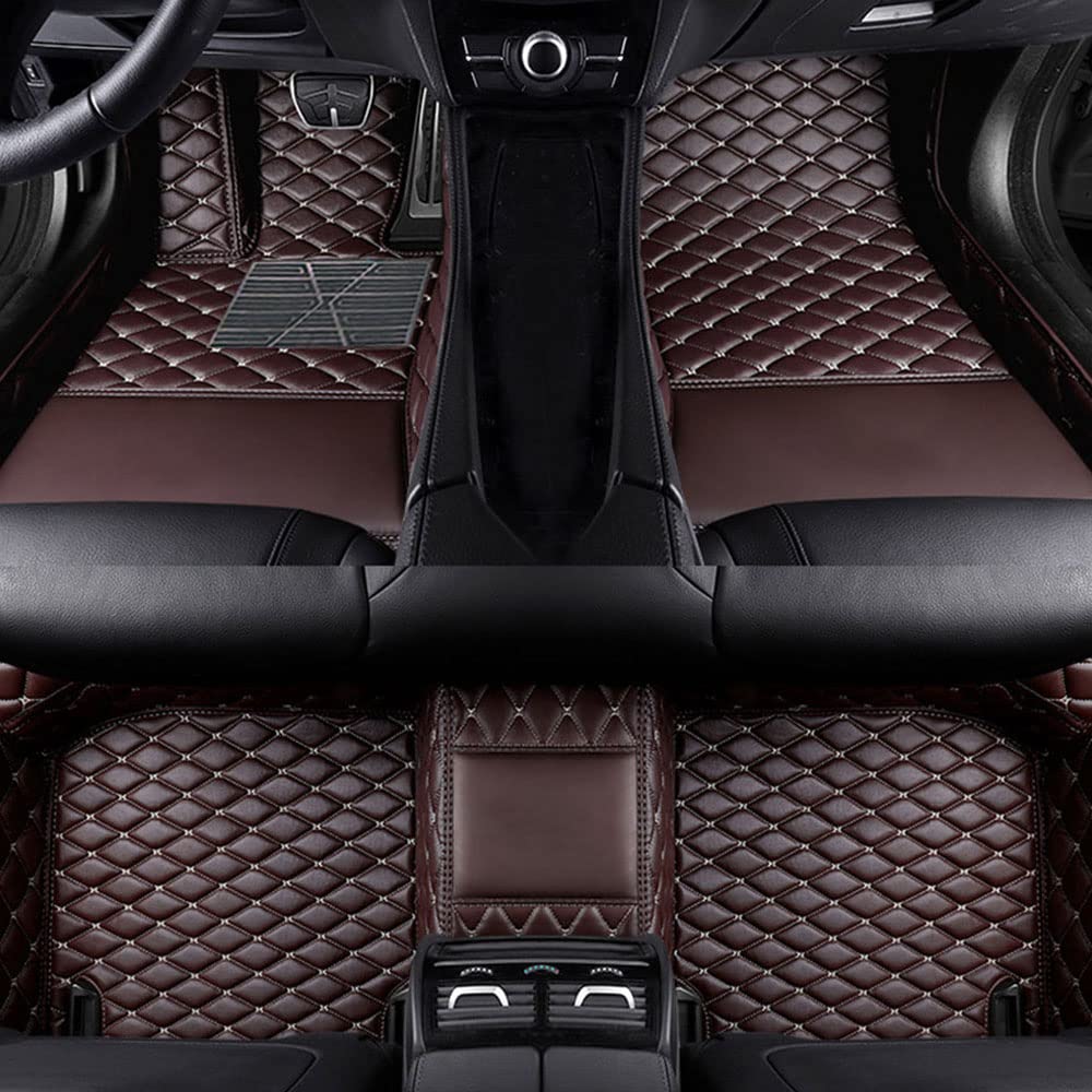 Jialuode Benutzerdefinierte Auto Fußmatten Anpassbare 95% Auto Modell PU Leder voller bedeckter Schutz Advanced Performance Liners,Kaffee, PKW von Jialuode