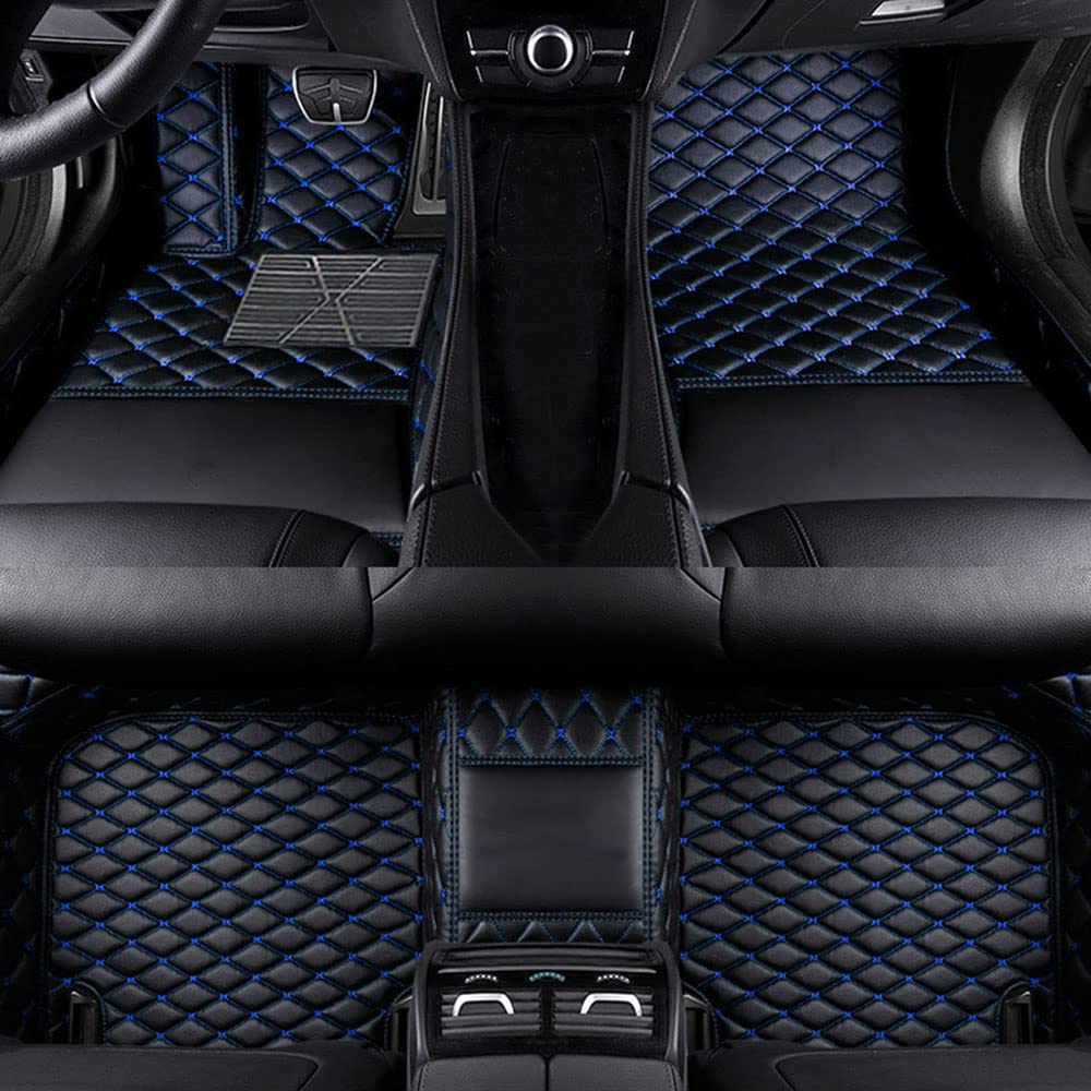 Benutzerdefinierte Auto Fußmatten Anpassbare 95% Auto Modell PU Leder voller bedeckter Schutz Advanced Performance Liners,Schwarz und Blau Benutzerdefinierte Auto Fußmatten Anpassbare 95% Auto Modell PU Leder voller bedeckter Schutz Advanced Performance Liners,Schwarz und Blau von Jialuode