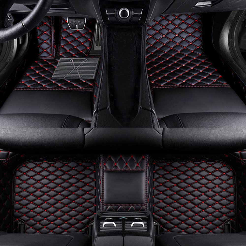 Benutzerdefinierte Auto Fußmatten Anpassbare 95% Auto Modell PU Leder voller bedeckter Schutz Advanced Performance Liners,Schwarz und rot Benutzerdefinierte Auto Fußmatten Anpassbare 95% Auto Modell PU Leder voller bedeckter Schutz Advanced Performance Liners,Schwarz und rot von Jialuode