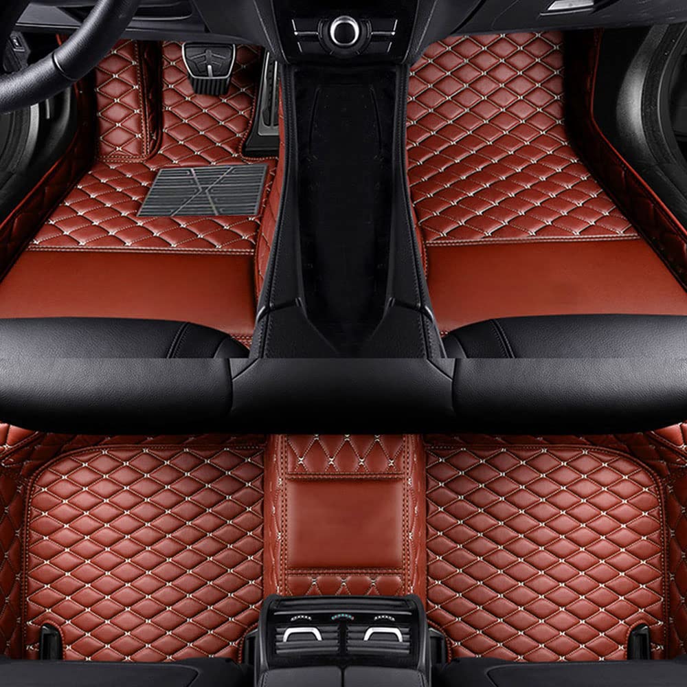 Benutzerdefinierte Auto Fußmatten Anpassbare 95% Auto Modell PU Leder voller bedeckter Schutz Advanced Performance Liners,braun von Jialuode