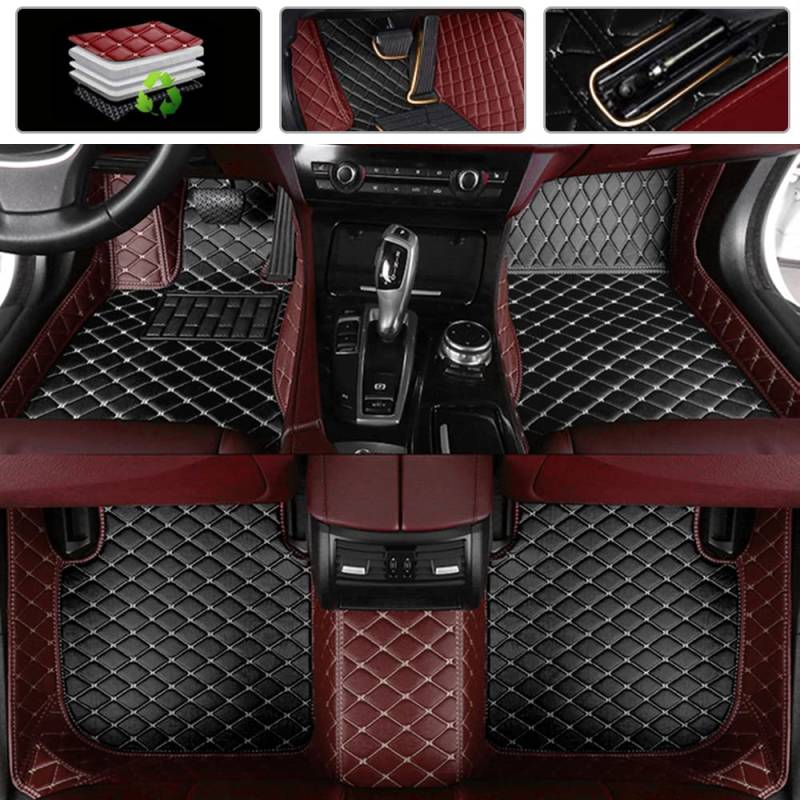 Jialuode Anpassen Auto Fußmatten für BMW 1 2 3 4 5 6 7series 320i 325i 328i 330i 335i 340i E82 E84 E83 F25 F26 E70 X1 X2 X3 X4 X5 X5M X6 Z4 I3 I8 M1 M3 M4 Allwetter-Teppich Schwarz mit Kaffee von Jialuode