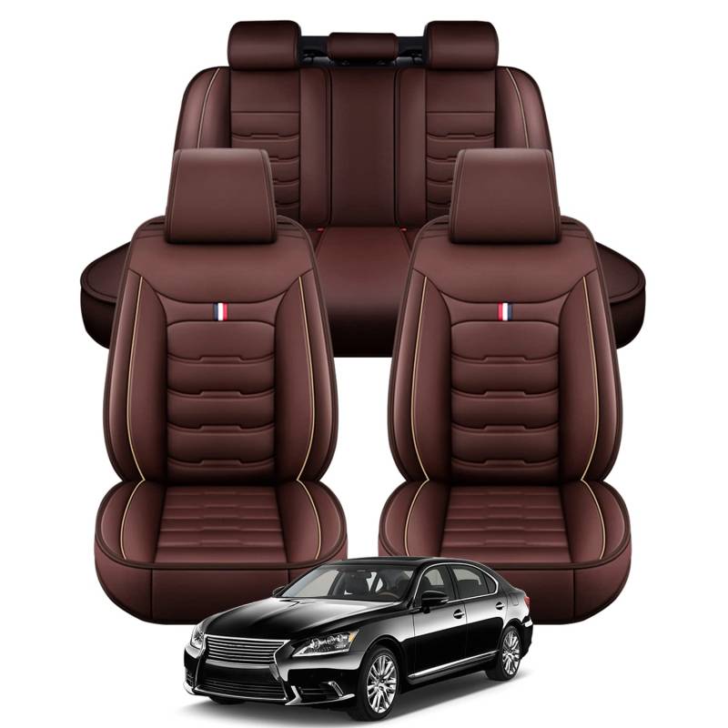 Jialuode Autositzbezüge passend für Calibra 5 Sitze Full Set Komfortabler Ledersitzbezüge Allwetter Autositzbezug,Wasserdicht und rutschfest (Kaffee) MH51 von Jialuode