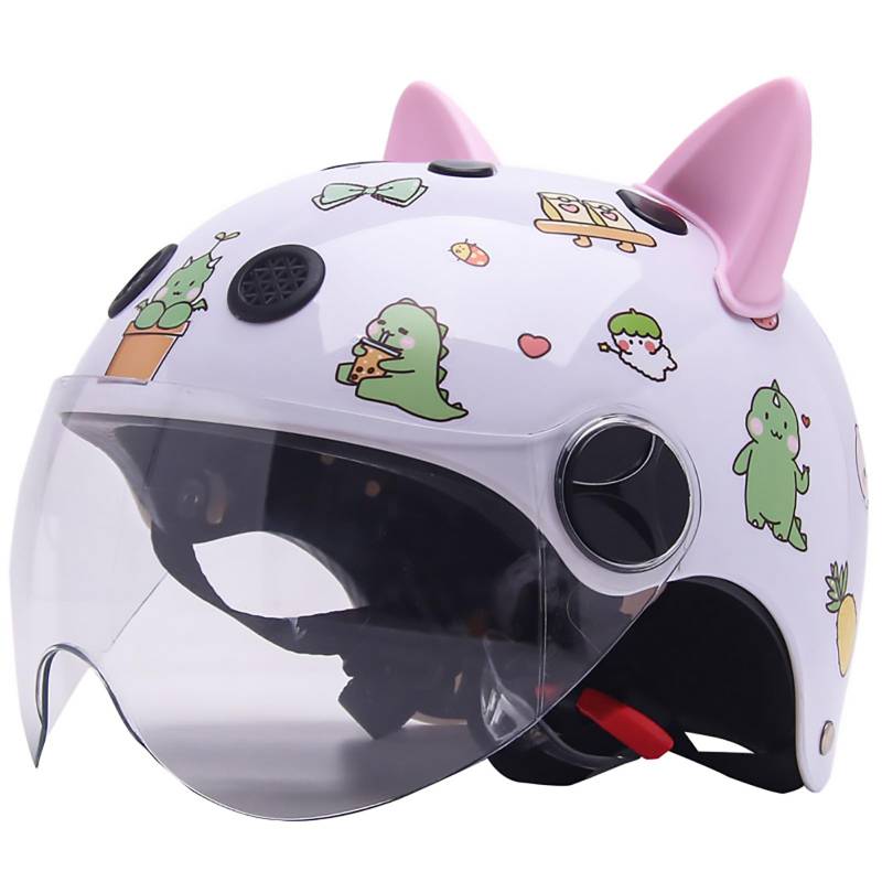 Kinder Motorradhelm, Jungen Und Mädchen Rollerhelm, Mofa Helm, Jethelm Mit Sonnenblende, Fahrradhelm, 47-54Cm, Für 5 Jahre - 12 Jahre Kid. H,47~54cm von JianJud