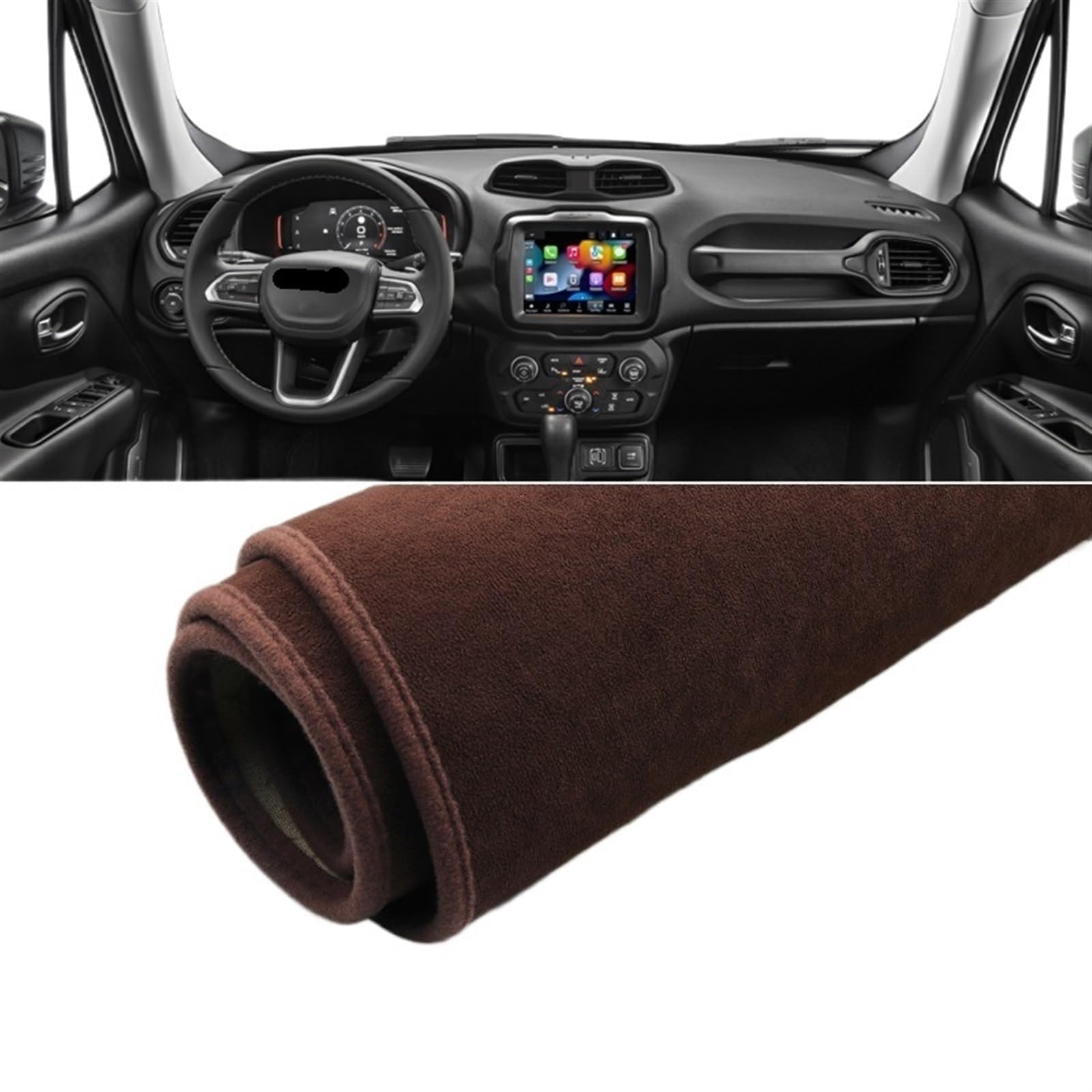 Auto Dashboard Matte für Jeep Renegade BU 2015 2016 2017 2018 2019 2020 2021-2023,Auto Dashboard Abdeckung Vermeiden Licht Pad Instrument Plattform Matte Innenmatte,Brown Auto Dashboard Matte für Jeep Renegade BU 2015 2016 2017 2018 2019 2020 2021-2023,Auto Dashboard Abdeckung Vermeiden Licht Pad Instrument Plattform Matte Innenmatte,Brown von Jiaoqingni