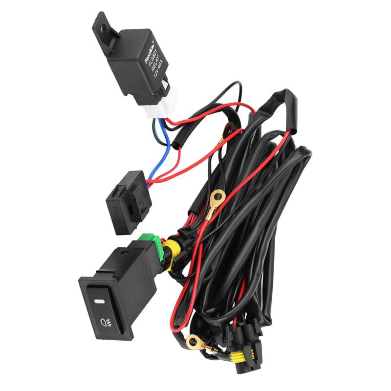 Jiawu EIN-AUS-Punktlichtschalter, LED-Schalter-Verkabelung, Relais-Kabelbaum, Schalter-Kabelbaum-Kit, Nebelscheinwerfer für Auto von Jiawu