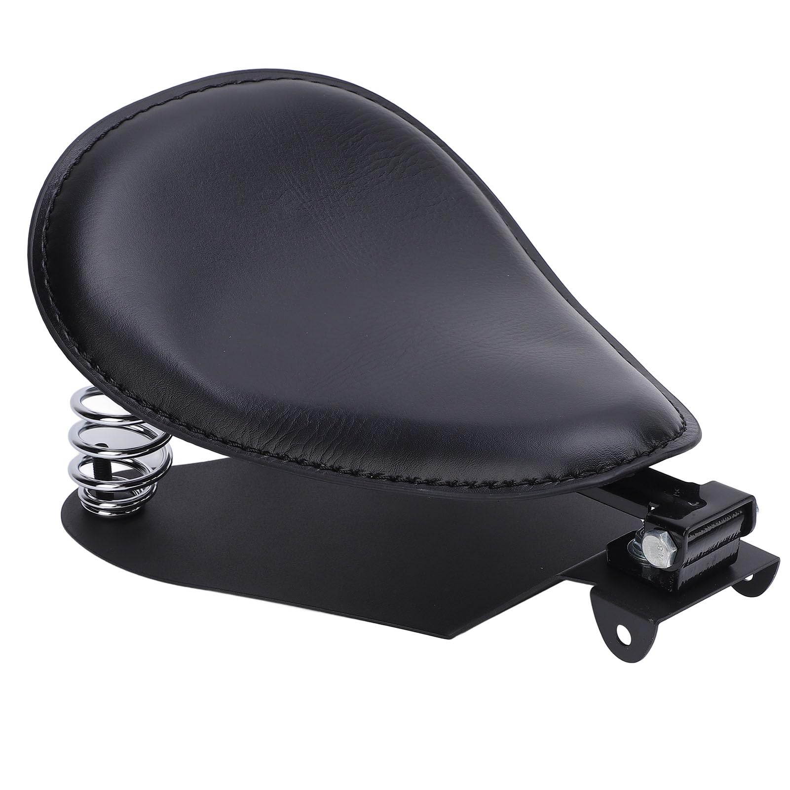 Faux Leder -Motorrad -Solo -Sitz, Universal Pad Sattel, Frühlingsmontage -Halterung, Kompatibel mit Retro -Motorrad (BLACK) von Jiawu