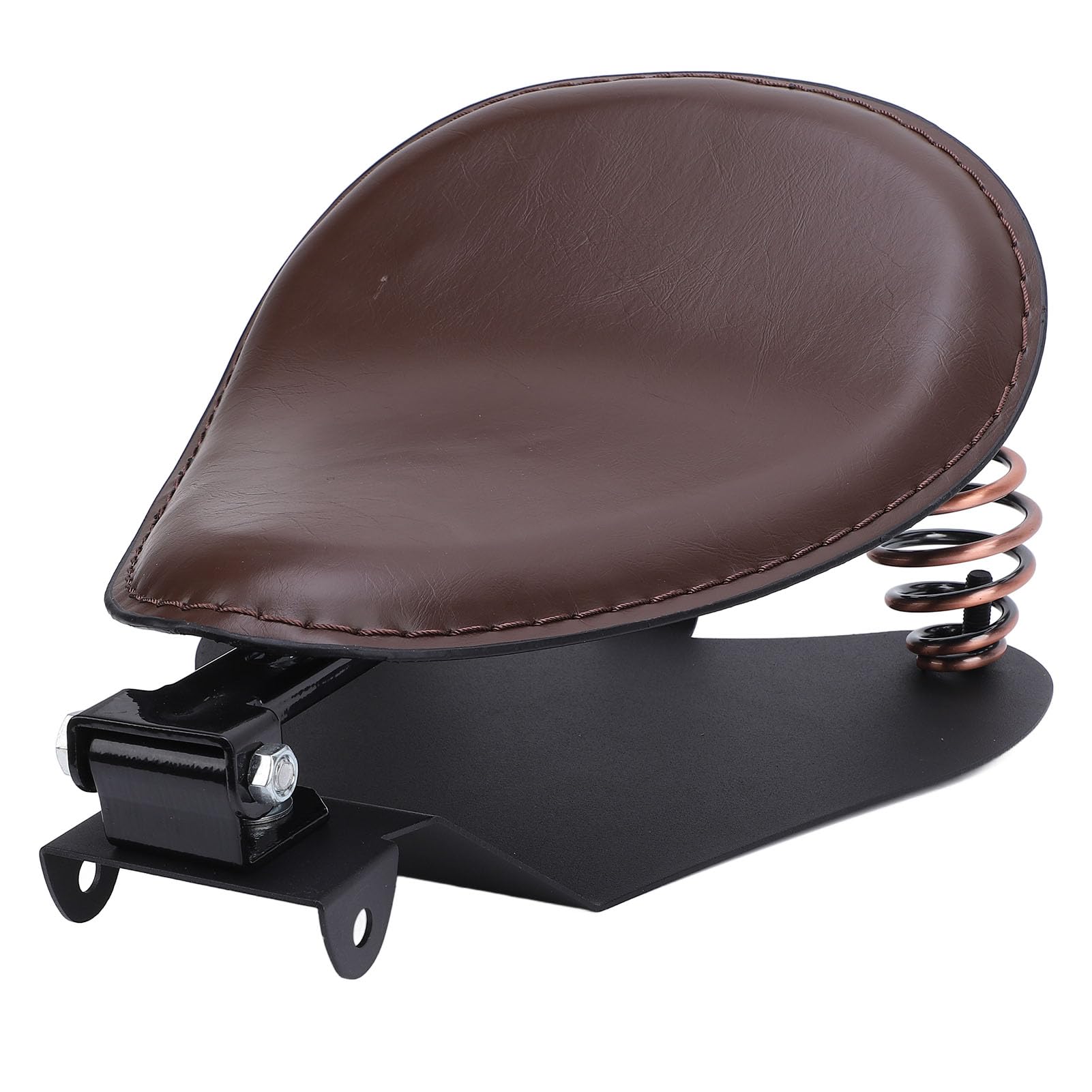 Faux Leder -Motorrad -Solo -Sitz, Universal Pad Sattel, Frühlingsmontage -Halterung, Kompatibel mit Retro -Motorrad (BROWN) von Jiawu