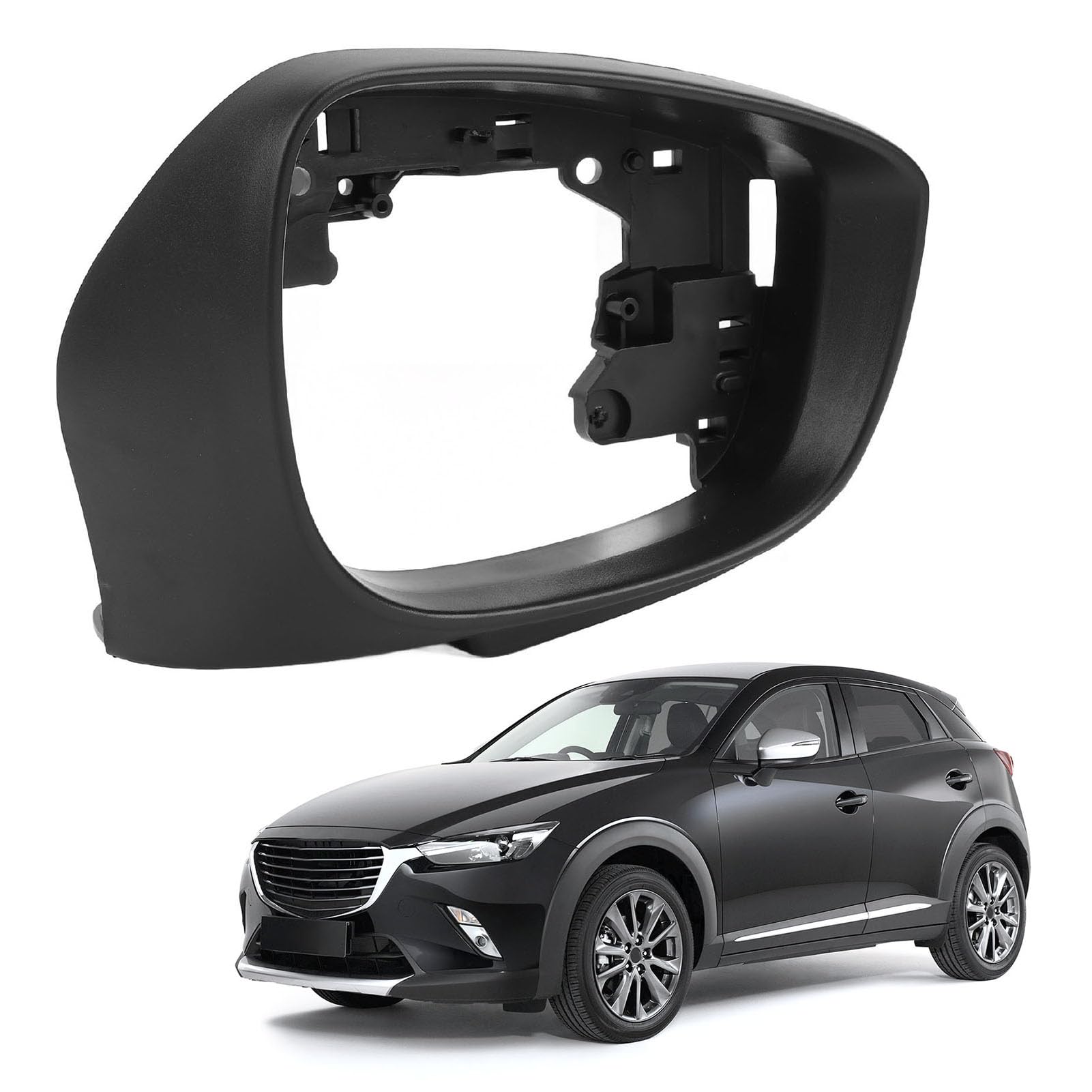 Seitenspiegelabdeckungsgehäuse für Mazda CX-3 2015–2019, CX5 2014–2017 (mit Heller Spiegelversion), Auto-Rückspiegelabdeckungs-Zierrahmen, Austausch des Rückspiegelgehäuserahmens von Jiawu