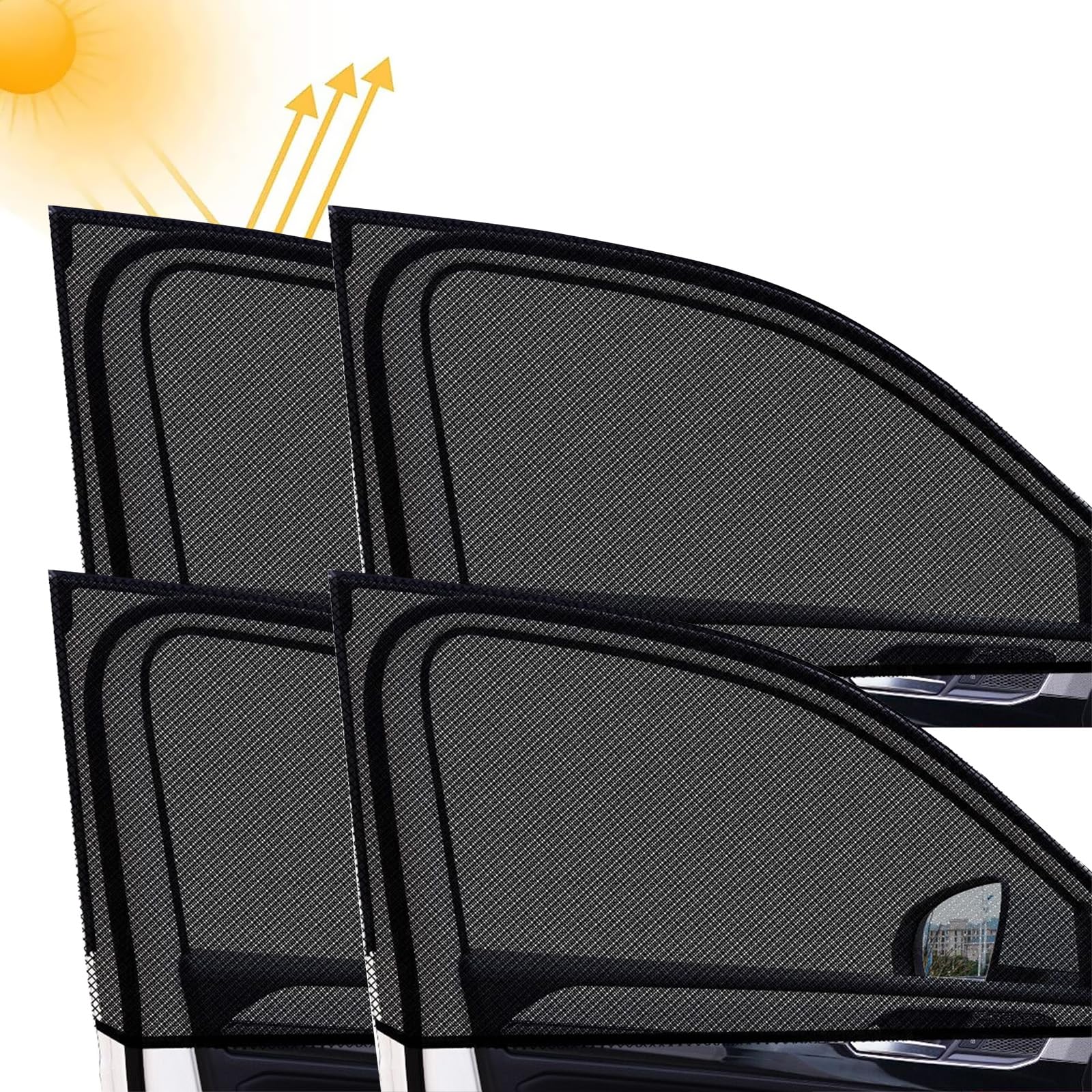 Jicyor 4 Stück Sonnenschutz Auto Baby, Universal Sonnenschutz Auto Kinder, Sonnenschutz Auto Vorhang,Sonnenschutz für Das Auto, Reduziert Wärme und UV-Strahlung,Schützt Mitfahrer,Kinder & Haustiere von Jicyor