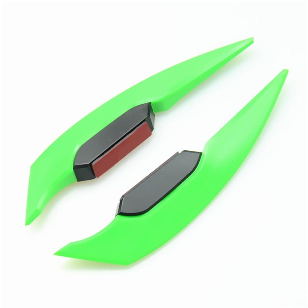 2 Stück Universal Motorrad Winglet Aerodynamischer Spoiler Flügel Seitenspoiler Aufkleber Dynamischer Flügel Für Motorrad Roller Motorrad zubehör(Green) von Jiechao