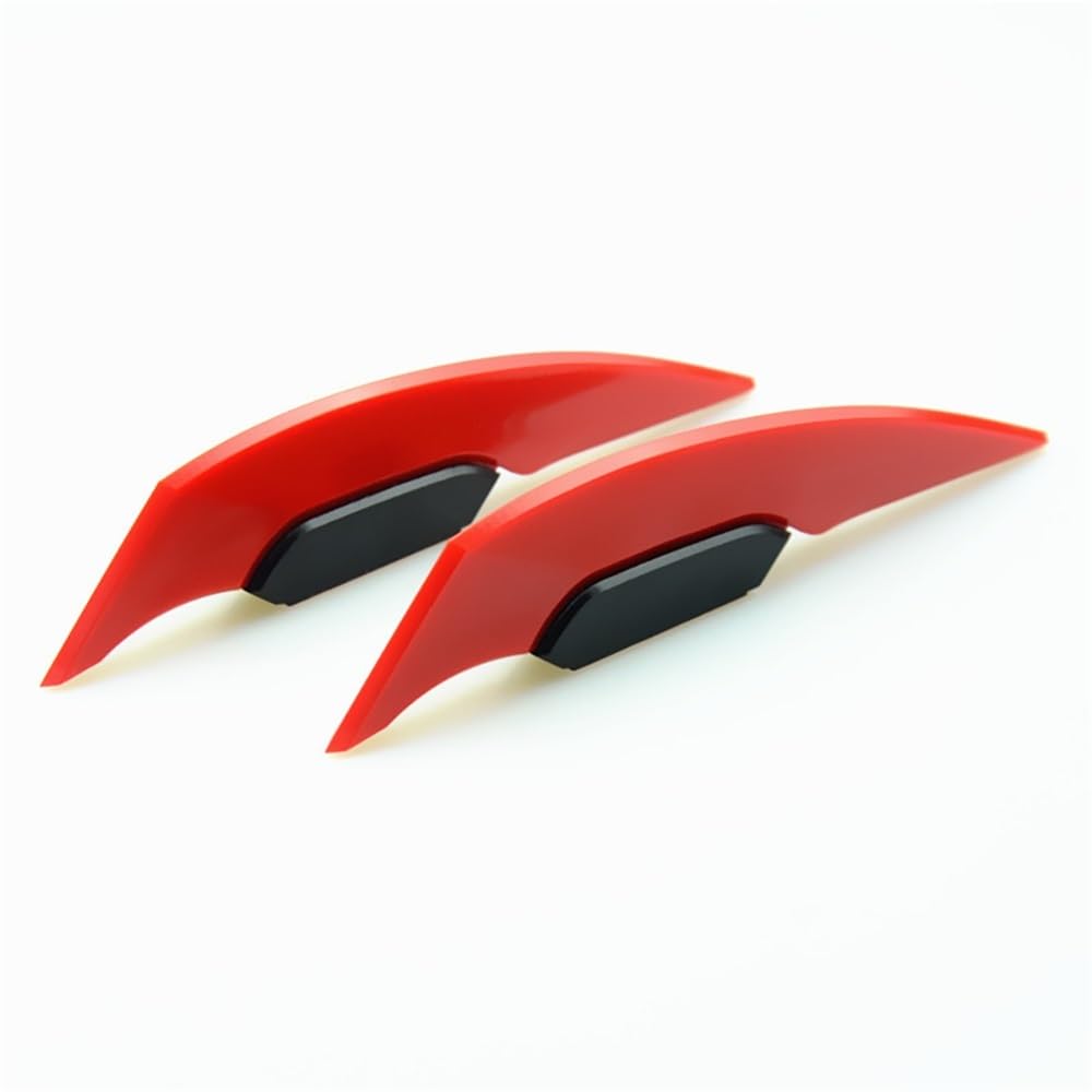 2 Stück Universal Motorrad Winglet Aerodynamischer Spoiler Flügel Seitenspoiler Aufkleber Dynamischer Flügel Für Motorrad Roller Motorrad zubehör(Red) von Jiechao