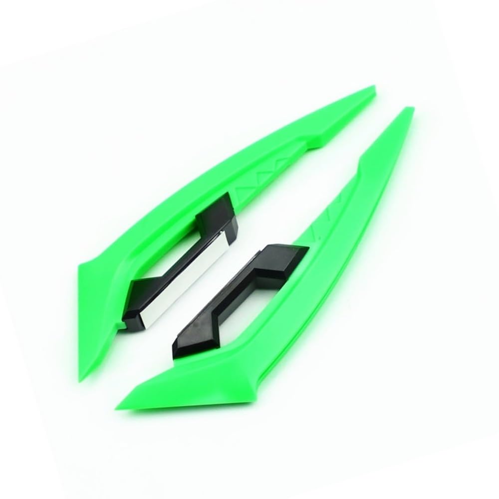2 Stücke Motorrad Winglets Vorderseite Spoiler Aerodynamische Flügel Set Feste Windflügel Dekoration Aufkleber Motorrad zubehör(Green) von Jiechao