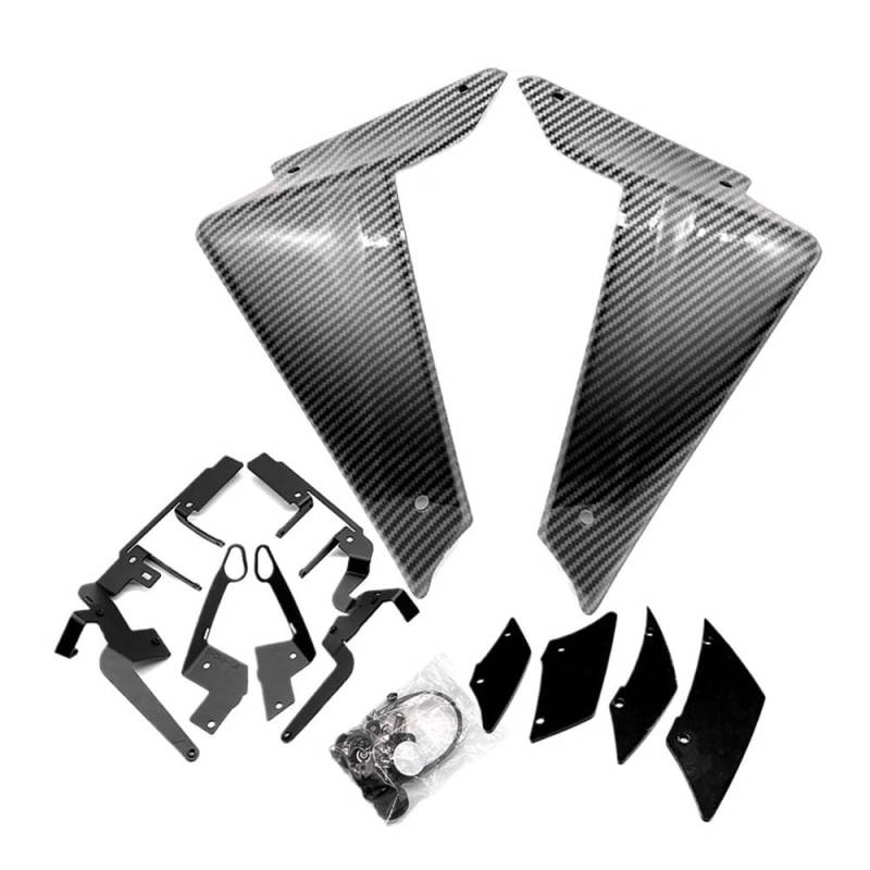 Motorrad Front Aerodynamik Seite Spoiler Feste Winglet Verkleidung Flügel Abdeckung Für MT-09 Für MT09 SP Für MT 09 2021-2023 Motorrad zubehör(Carbon Look-s) von Jiechao