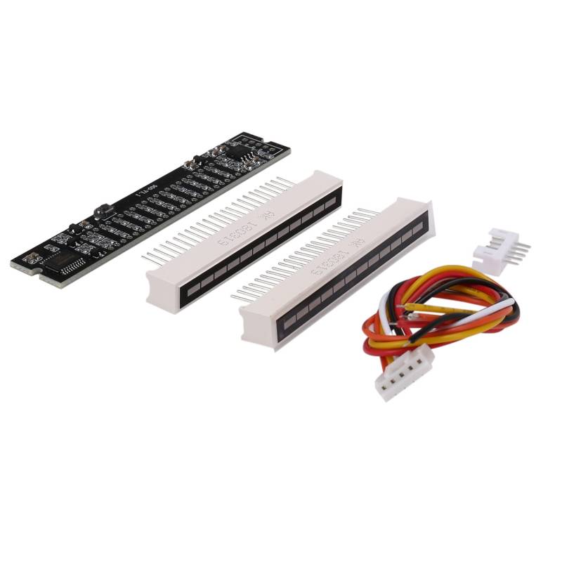 Jikoiuty Mini Dual 12 FüLlstand Anzeige LED Licht Leiste VU Meter Stereo VerstäRker Platine Einstellbare Licht Geschwindigkeit Platine mit (A) von Jikoiuty