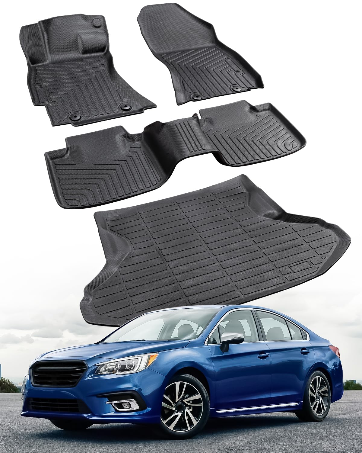 Auto Fußmatten für Subaru Legacy: Allwetter Custom Zubehör 2015 2016 2017 2018 2019 Gas Modell, Gummi Heavy Duty SUV Liner Front Rear Row Cargo Trunk Floormats Full Set Carpet Black Auto Fußmatten für Subaru Legacy: Allwetter Custom Zubehör 2015 2016 2017 2018 2019 Gas Modell, Gummi Heavy Duty SUV Liner Front Rear Row Cargo Trunk Floormats Full Set Carpet Black von JimAuto