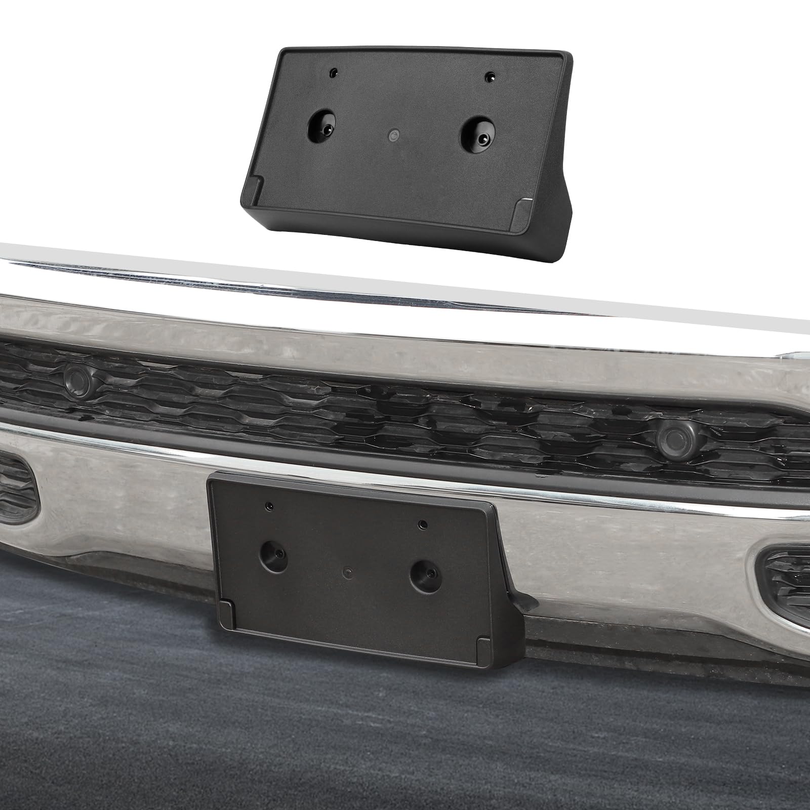 Jimen Für Ram Kennzeichenhalter Front Kennzeichenrahmen Halterung Kompatibel mit Dodge Ram 2018-2023 (Schwarz) von Jimen