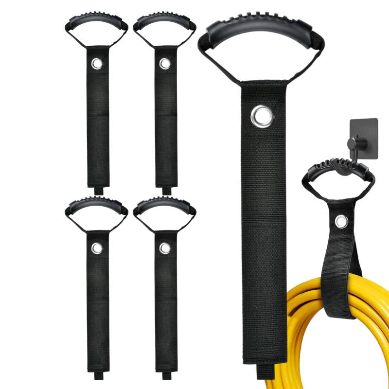 Jingyash Stabile Verstauungsgurte Für Schwere Lasten - 5 Stück Organizer-Gurte Mit Griff - Stabile Kabelbinder Schlaufenhalter Schlauchorganizer Für Garage Haushalt Werkstatt von Jingyash