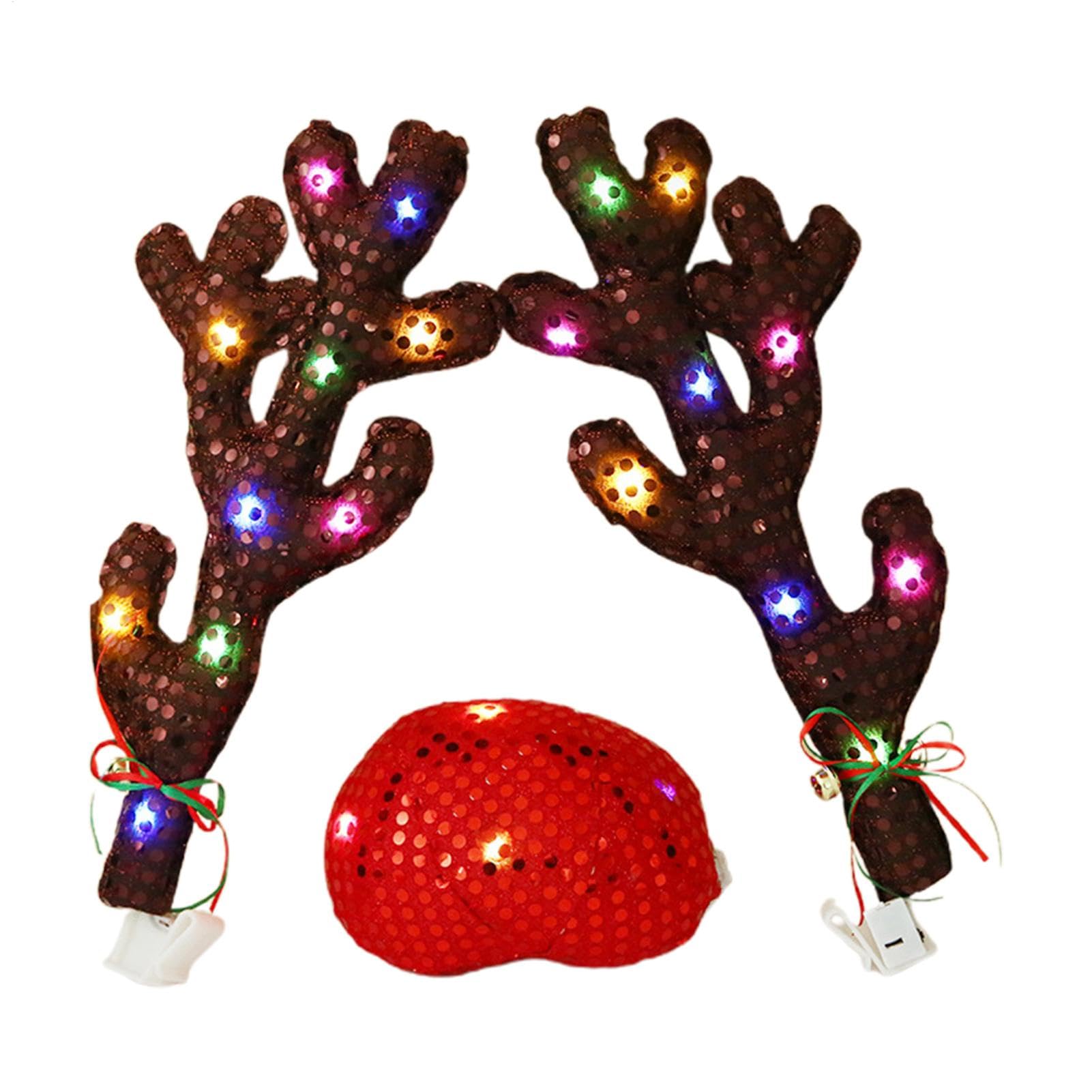 Rentier Auto Deko, Auto Rentiergeweih und -nase, Auto Deko Weihnachten, Auto Rentier Kostüm Auto Weihnachtendeko mit Geweih, Weihnachtsdekoration Auto mit Licht, Weihnachtsschmuck Auto, Autozubehör Rentier Auto Deko, Auto Rentiergeweih und -nase, Auto Deko Weihnachten, Auto Rentier Kostüm Auto Weihnachtendeko mit Geweih, Weihnachtsdekoration Auto mit Licht, Weihnachtsschmuck Auto, Autozubehör von Jingyash