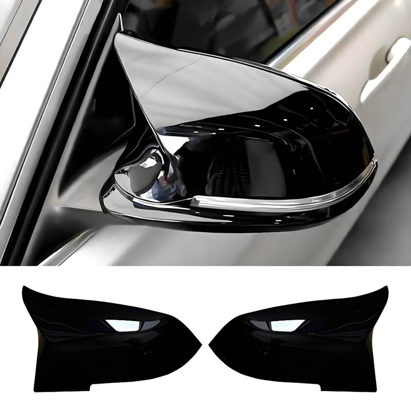 Jinpengyong 1 Paar Spiegelkappen Kompatibel mit Rückspiegel Abdeckung BMW F20 F21 F22 F23 F87 F30 F31 F34 F32 F33 F36 i3 I01 X1 E84 Seitenspiegelgehäuse Links und Recht Glanz Schwarz von Jinpengyong