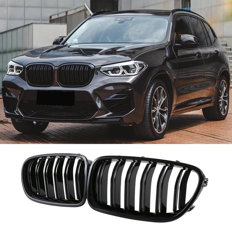 Jinpengyong Glänzender Schwarzer Doppelsteg-Kühlergrill für BMW X3 G01 (2018-2021), X4 G02 (2019-2021): Elegante Nieren-Design Gitter von Jinpengyong
