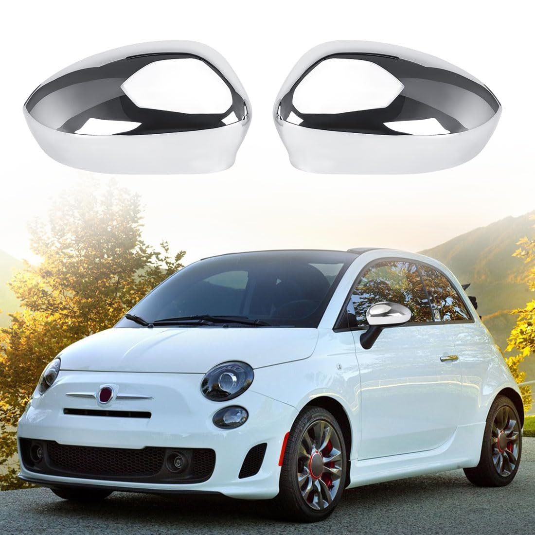 1 Paar Spiegelabdeckungen Ersatz für Fiat 500 500C 500E 2007-2023/Grande Punto 2005–2018, Verbessertes Galvanikmodell Auto Spiegelkappen Außenspiegel Rückspiegelkappe Abdeckungen (Silber) 1 Paar Spiegelabdeckungen Ersatz für Fiat 500 500C 500E 2007-2023/Grande Punto 2005–2018, Verbessertes Galvanikmodell Auto Spiegelkappen Außenspiegel Rückspiegelkappe Abdeckungen (Silber) von JinsenTGG