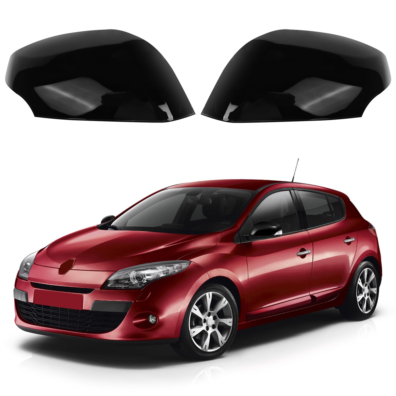 1 Paar Spiegelabdeckungen Kompatibel mit Renault Megane MK3 2008-2016, Auto Spiegelkappen Außenspiegelkappe Schwarz Rückspiegelkappe, 963730077R Links & Rechts 1 Paar Spiegelabdeckungen Kompatibel mit Renault Megane MK3 2008-2016, Auto Spiegelkappen Außenspiegelkappe Schwarz Rückspiegelkappe, 963730077R Links & Rechts von JinsenTGG