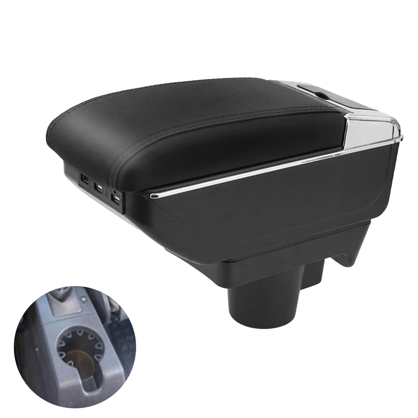 Auto Armlehne Box Kompatibel mit Opel/Vauxhall Astra H 2004-2009 Mittelarmlehne mit 7 USB Doppelschicht Aufbewahrungsbox Schwarzes Leder Auto Armlehne Box Kompatibel mit Opel/Vauxhall Astra H 2004-2009 Mittelarmlehne mit 7 USB Doppelschicht Aufbewahrungsbox Schwarzes Leder von JinsenTGG
