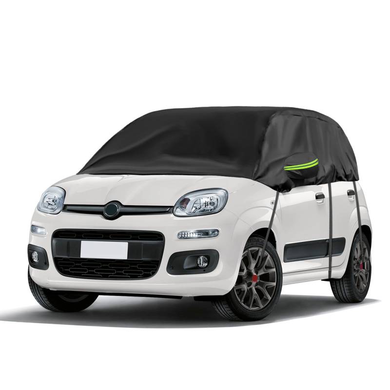 Autoabdeckung Wasserdicht Ersatz für Panda 2003-2023, Halbgarage, Autohülle Autoplane, Winddichte Halbabdeckung für Allwetter, UV-Beständige Vollgarage Regen Sonne Staub Schutz von JinsenTGG