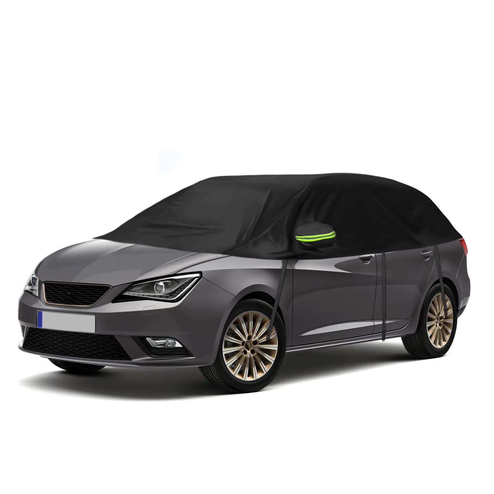 Halbe Autoabdeckung Ersatz für Seat Ibiza 2008-2024, Halbgarage, Upgrade Verdickter Stoff Allwetter Halbabdeckung Reflektierende Autoabdeckung wasserdichte Schutzhülle UV-Schutz Schneeschutz Halbe Autoabdeckung Ersatz für Seat Ibiza 2008-2024, Halbgarage, Upgrade Verdickter Stoff Allwetter Halbabdeckung Reflektierende Autoabdeckung wasserdichte Schutzhülle UV-Schutz Schneeschutz von JinsenTGG
