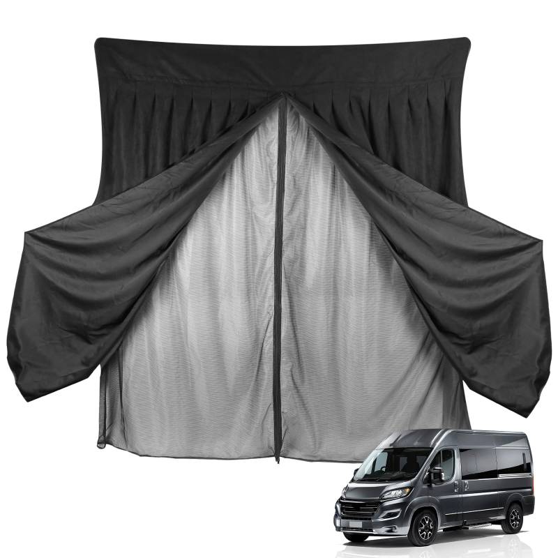 Insektennetz Ersatz für FIAT Ducato/Peugeot Boxer/Citroen Relay 2006-2024 (X250/X290 H2/H3/L2L3L4), Auto Hintertür Heckklappe Insektennetz, Zweischichtig Magnetische Moskitonetze mit Wildleder von JinsenTGG