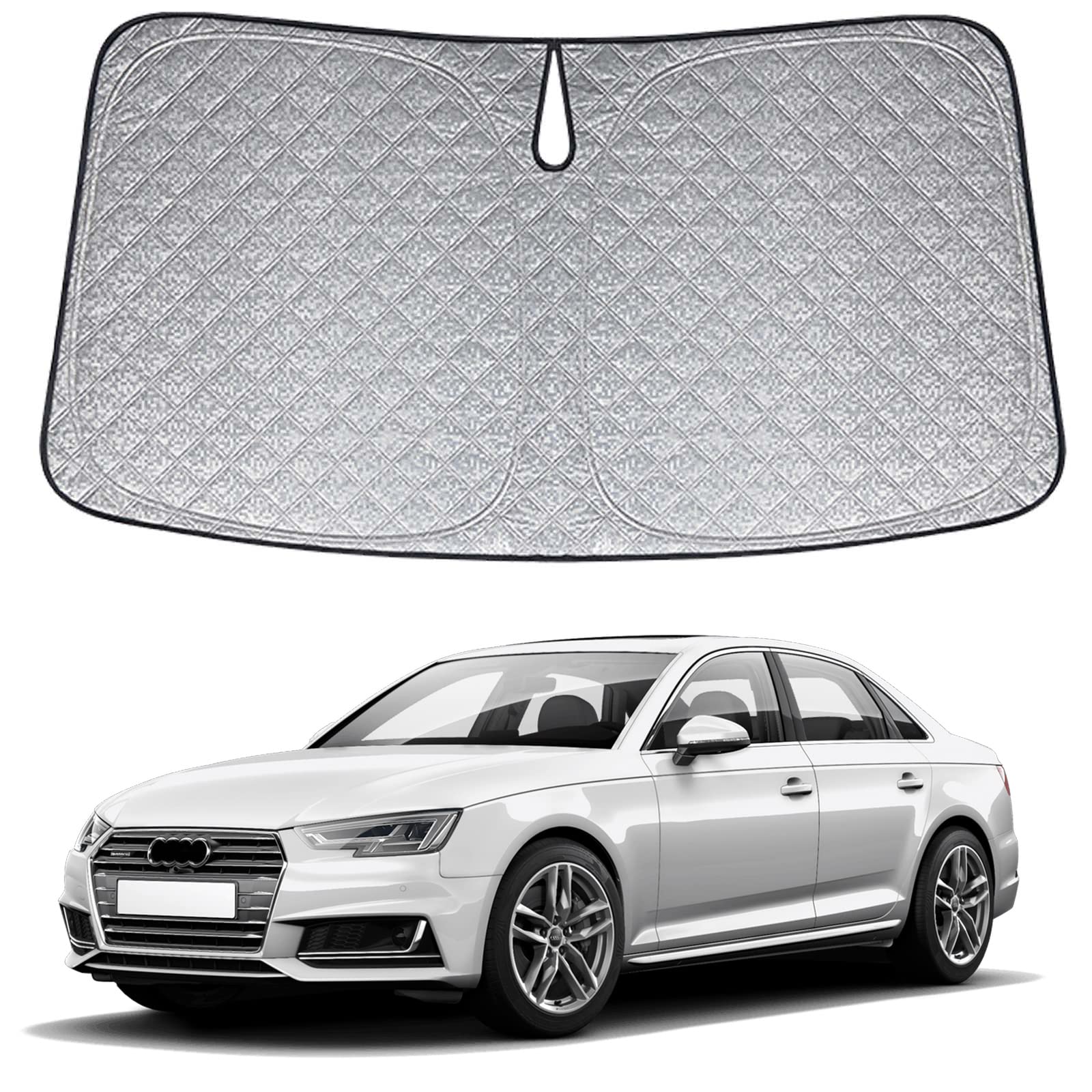 Sonnenschutz Auto Frontscheibe Ersatz für Audi A4 (B9/8W) 2016-2024, Auto Windschutzscheibe Sonnenschutz Innen, Faltbar Sonnenschirm UV Schutz Reflektierender Staub Schutz Sonnenschutzfolie Zubehör von JinsenTGG