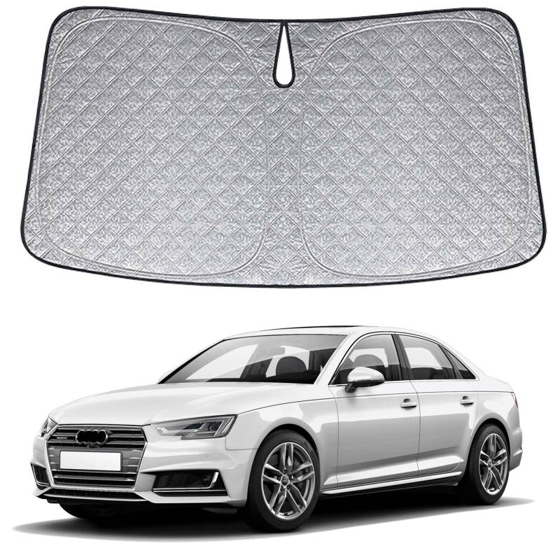 Sonnenschutz Auto Frontscheibe Ersatz für Audi A4 (B9/8W) 2016-2024, Auto Windschutzscheibe Sonnenschutz Innen, Faltbar Sonnenschirm UV Schutz Reflektierender Staub Schutz Sonnenschutzfolie Zubehör von JinsenTGG