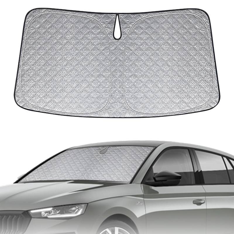 Sonnenschutz Auto Frontscheibe Ersatz für Skoda Octavia NX 2019-2025, Auto Windschutzscheibe Sonnenschutz Innen, Faltbar Sonnenschirm Auto UV Schutz Reflektierender Staub Schutz Sonnenschutzfolie von JinsenTGG