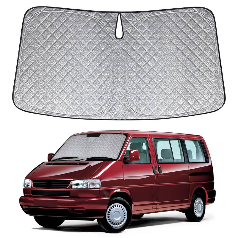 Sonnenschutz Auto Frontscheibe Ersatz für VW T4 1993-2003, Auto Windschutzscheibe Sonnenschutz Innen, Faltbar Sonnenschirm Auto UV Schutz Reflektierender Staub Schutz Sonnenschutzfolie Zubehör von JinsenTGG