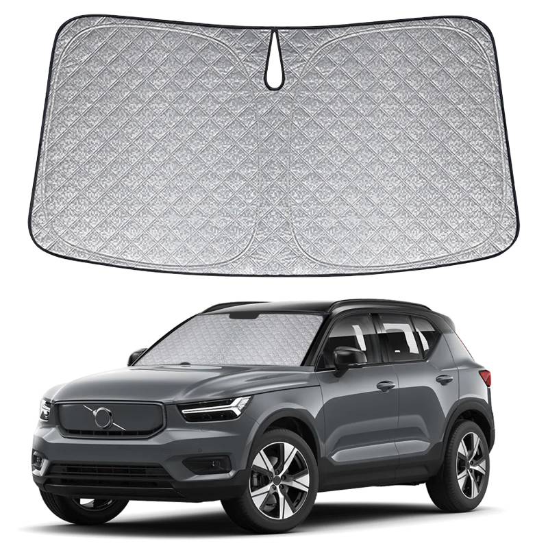 Sonnenschutz Auto Frontscheibe Ersatz für Volvo XC40 2017-2023, Auto Windschutzscheibe Sonnenschutz Innen, Faltbar Sonnenschirm Auto UV Schutz Reflektierender Staub Schutz Sonnenschutzfolie Zubehör von JinsenTGG