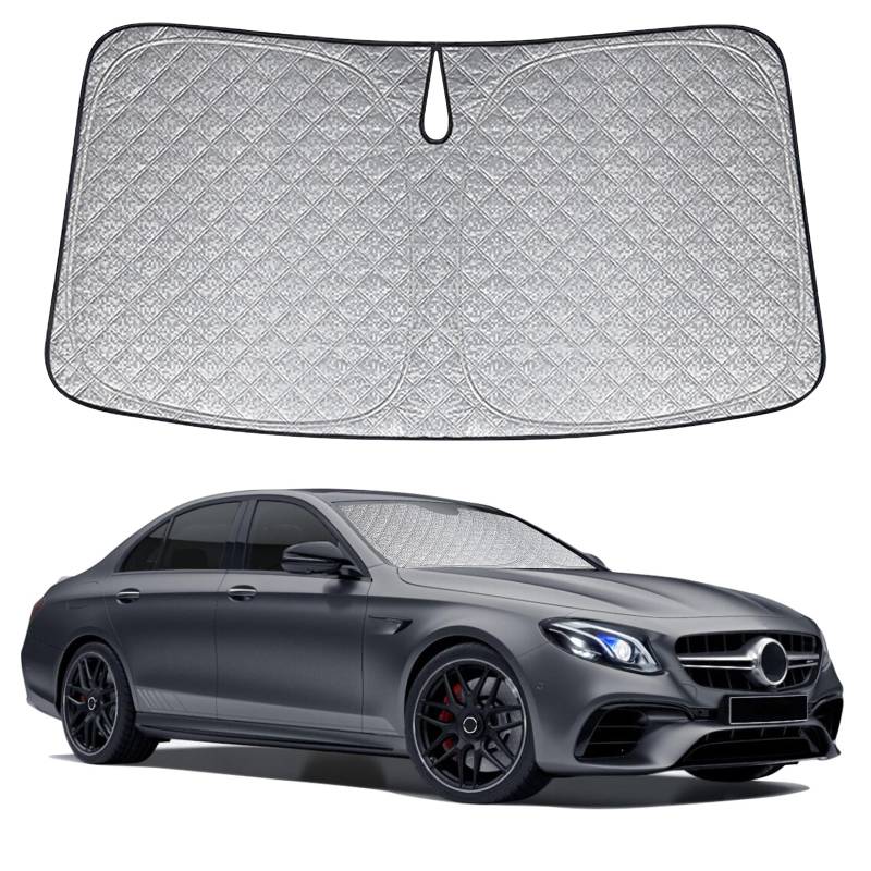 Sonnenschutz Auto Frontscheibe Kompatibel mit Mercedes-Benz E-Class W213 2017-2023, Windschutzscheibe Sonnenschutz Innen, Faltbar Sonnenschirm UV Schutz Staub Schutz Sonnenschutzfolie Zubehör von JinsenTGG