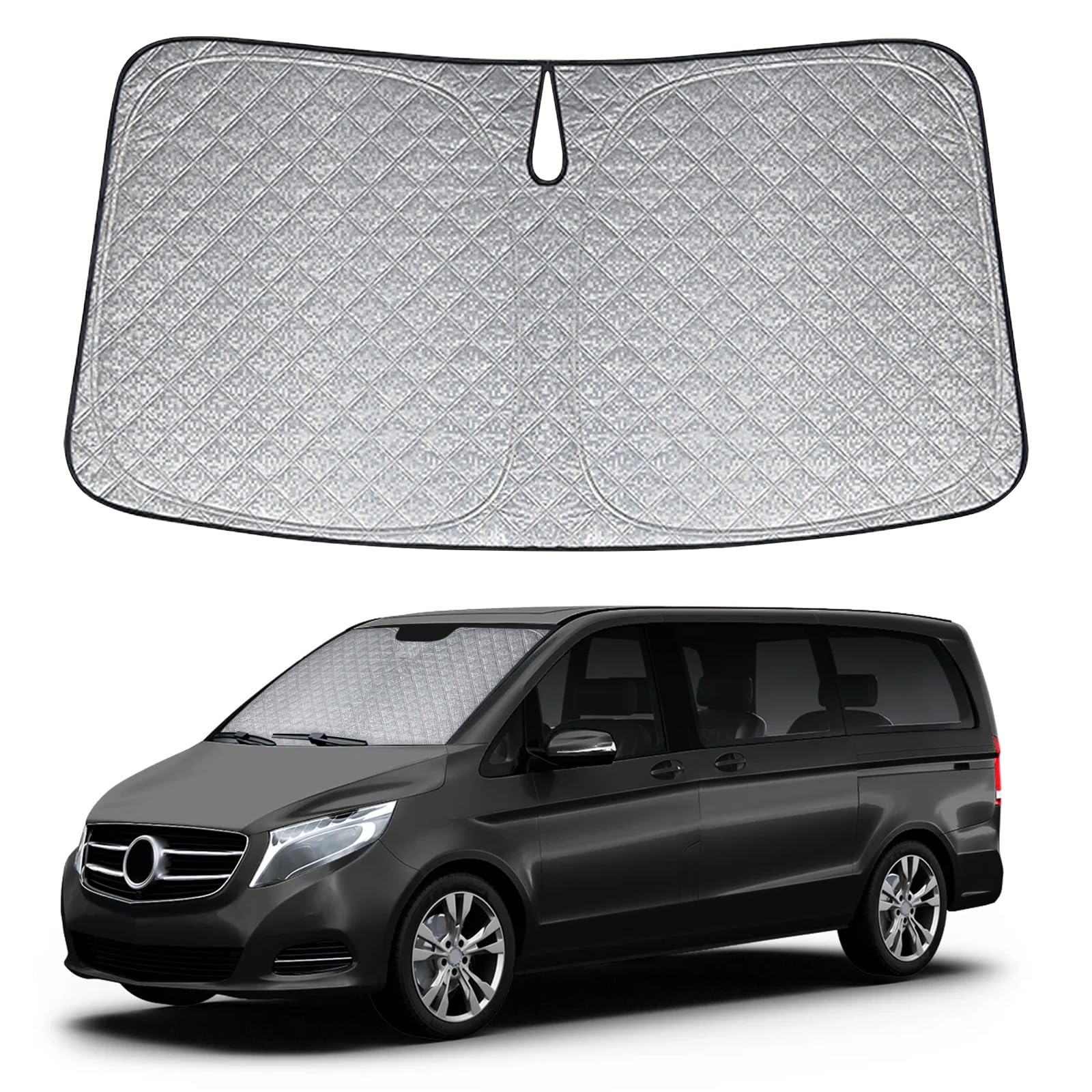 Sonnenschutz Frontscheibe Kompatibel mit Mercedes-Benz Vito 2014-2024, Auto Windschutzscheibe Sonnenschutz Innen, Faltbar Sonnenschirm UV Schutz Reflektierender Staub Schutz Sonnenschutzfolie Sonnenschutz Frontscheibe Kompatibel mit Mercedes-Benz Vito 2014-2024, Auto Windschutzscheibe Sonnenschutz Innen, Faltbar Sonnenschirm UV Schutz Reflektierender Staub Schutz Sonnenschutzfolie von JinsenTGG