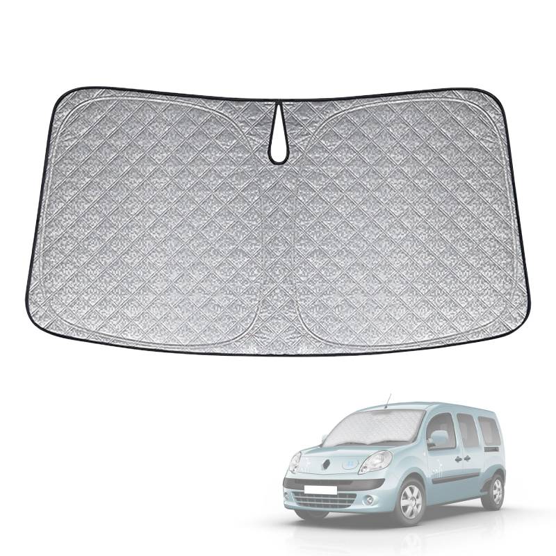 Sonnenschutz Frontscheibe Kompatibel mit Renault Kangoo II X61 2007-2021, Auto Windschutzscheibe Sonnenschutz Innen, Faltbar Sonnenschirm UV Schutz Reflektierender Staub Schutz Sonnenschutzfolie von JinsenTGG
