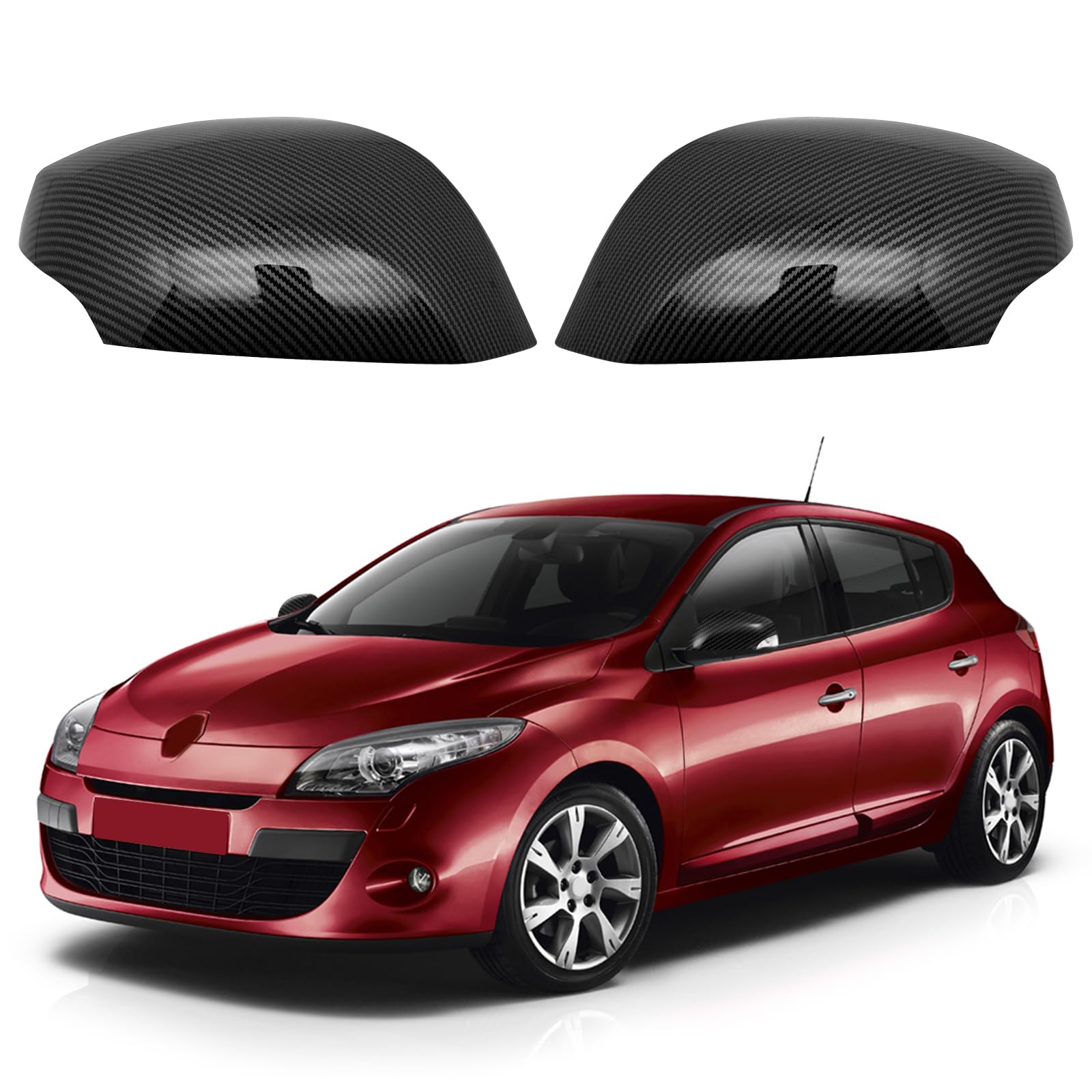 Spiegelabdeckungen Kompatibel mit Renault Megane MK3 2008-2016, Auto Spiegelkappen Außenspiegelkappe Schwarz Rückspiegelkappe, 963730077R Links & Rechts 1 Paar - Streifen Spiegelabdeckungen Kompatibel mit Renault Megane MK3 2008-2016, Auto Spiegelkappen Außenspiegelkappe Schwarz Rückspiegelkappe, 963730077R Links & Rechts 1 Paar - Streifen von JinsenTGG