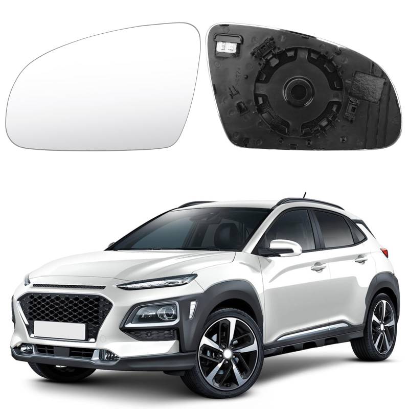 Spiegelglas Ersatz für Hyundai Kona 2017-2023, Außenspiegel Glas Asphärisch Verstellbar Umkehrlinse Rückfahrglas Geeignet, Umkehrlinse Rückfahrglas Spiegel (Links) von JinsenTGG