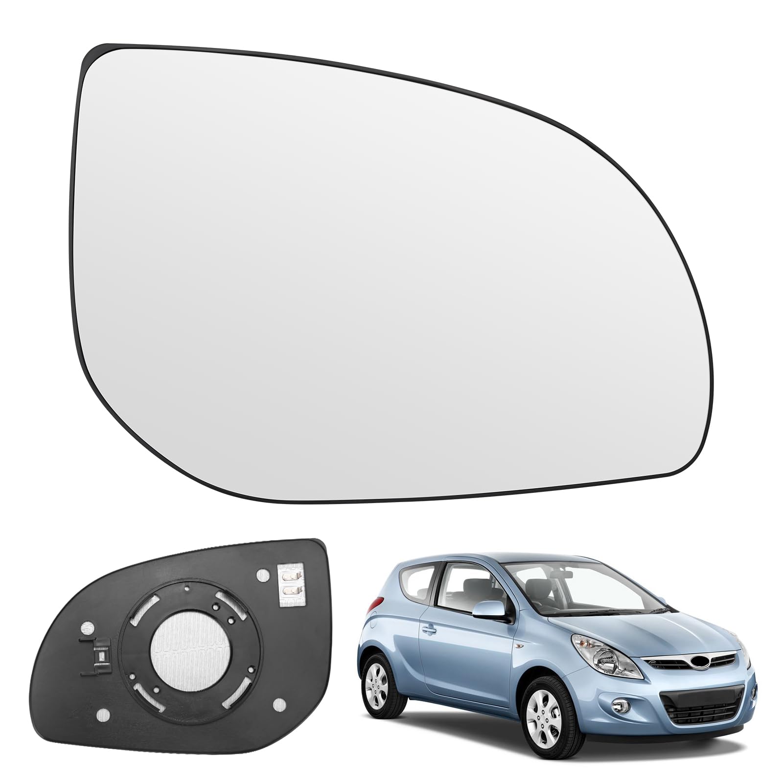 Spiegelglas Ersatz für Hyundai i20 2008-2014, Außenspiegel Glas Asphärisch Verstellbar Umkehrlinse Rückfahrglas Geeignet, Umkehrlinse Rückfahrglas Spiegel (Rechts) von JinsenTGG
