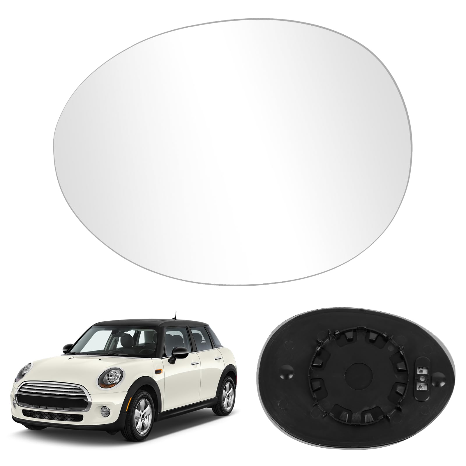 Spiegelglas Ersatz für Mini Cooper F55 F56 F57 F60 2013-2020, Außenspiegel Glas Asphärisch, Außenspiegel Verstellbar Umkehrlinse Rückfahrglas (Links) von JinsenTGG