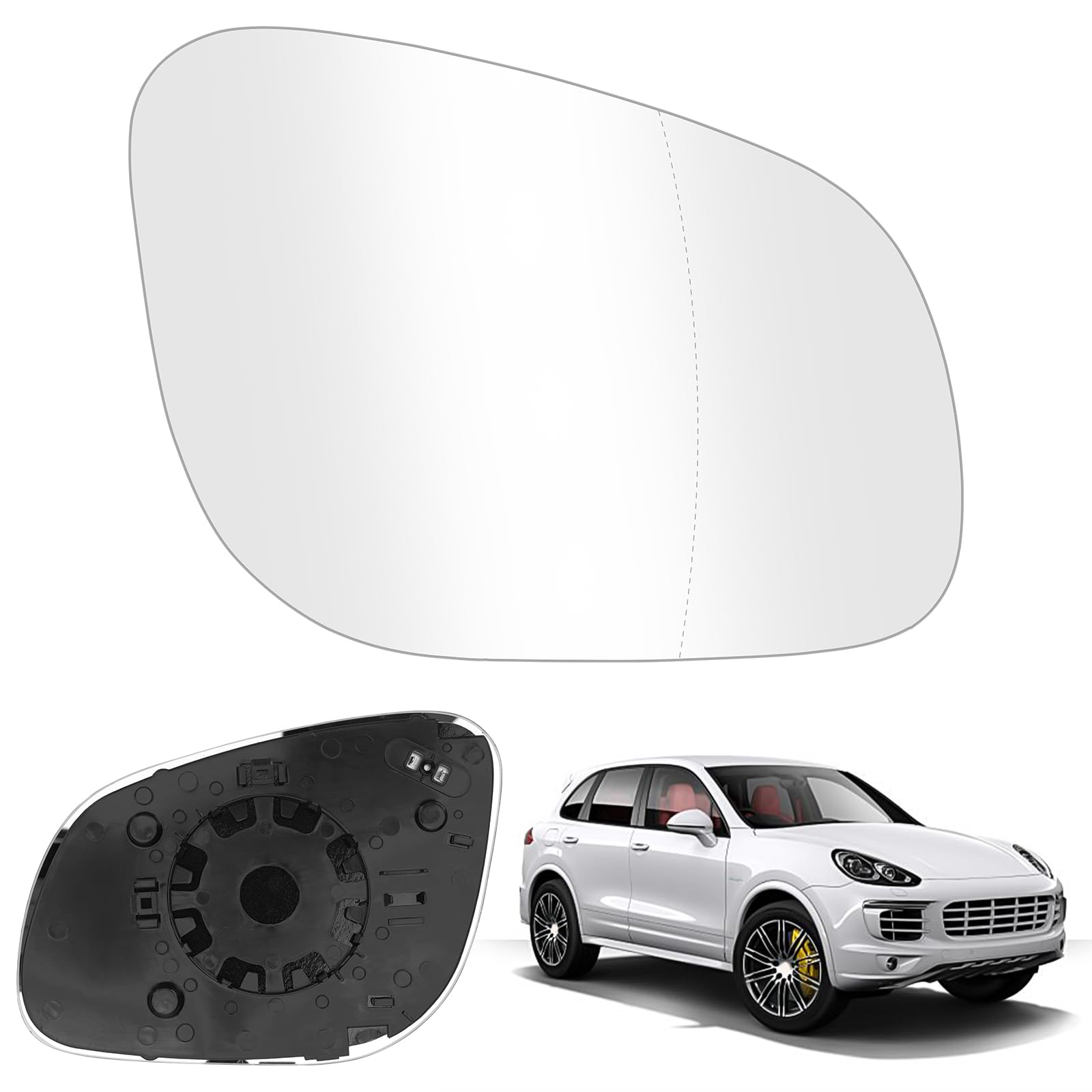 Spiegelglas Ersatz für Porsche Cayenne 2002-2006, Außenspiegel Glas Asphärisch Verstellbar Geeignet, Umkehrlinse Rückfahrglas Spiegel (Rechts) von JinsenTGG