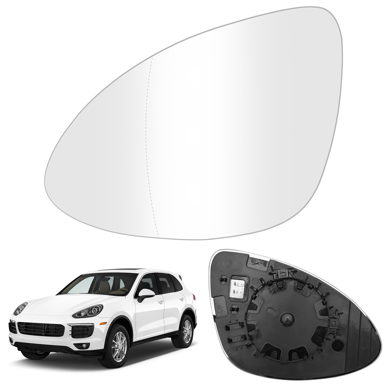 Spiegelglas Ersatz für Porsche Cayenne 2011-2018, Außenspiegel Glas Asphärisch Verstellbar Geeignet, Umkehrlinse Rückfahrglas Spiegel (Links)… von JinsenTGG