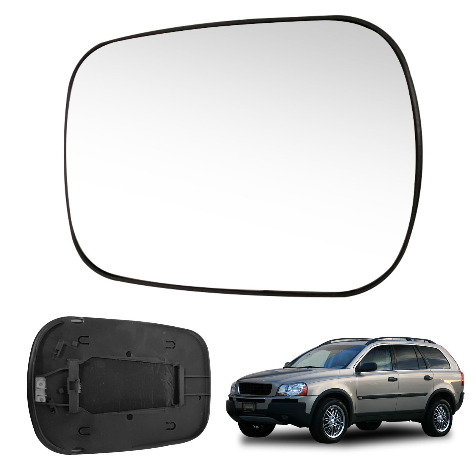 Spiegelglas Ersatz für Volvo XC90 / XC70 2002-2006, Außenspiegel Glas Asphärisch Verstellbar Geeignet, Umkehrlinse Rückfahrglas Spiegel (Links) von JinsenTGG