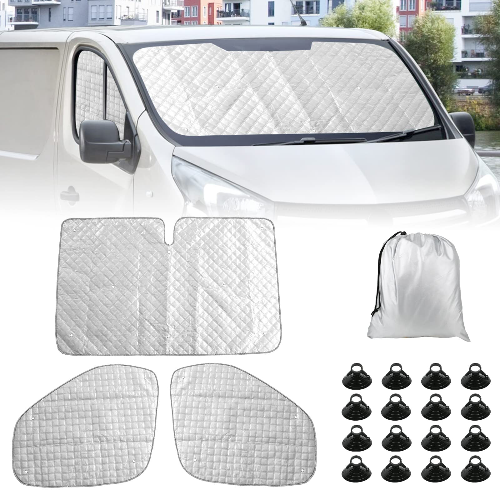 3PCS Technology Thermomatte Ersatz für Renault Trafic 2015-2024/Vivaro 2014-2018/NV300 2014–2021/Talento 2016–2020, Fahrerhaus Aluminiumfolie Faltbar Sonnenblende, Sonnenschutz Frontscheibe Abdeckung 3PCS Technology Thermomatte Ersatz für Renault Trafic 2015-2024/Vivaro 2014-2018/NV300 2014–2021/Talento 2016–2020, Fahrerhaus Aluminiumfolie Faltbar Sonnenblende, Sonnenschutz Frontscheibe Abdeckung von JinsenTGG