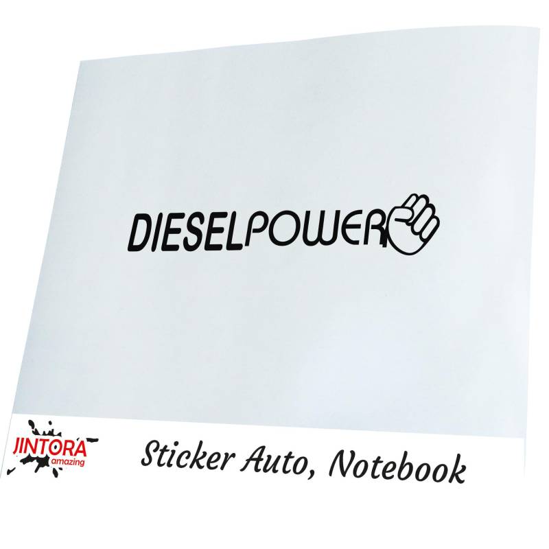 Jintora Aufkleber für Auto - Autoaufkleber - JDM - Die Cut - Diesel Power - 210x40 mm - JDM - Die Cut - Bus - Fenster - Heckscheibe - Laptop - LKW - Tuning - schwarz von Jintora